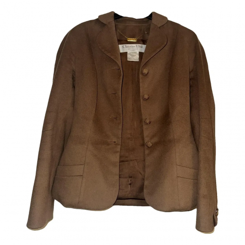 vintage YSL 啡色羊毛領短身羊毛褸 vintage YSL 啡色羊毛領短身羊毛褸